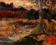 Paul Gauguin Tahitians on the Riverbank oil